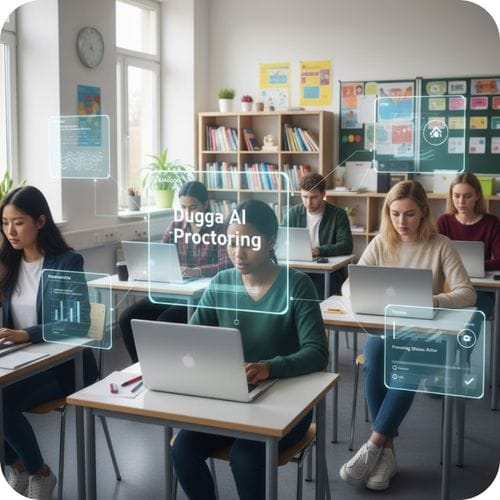 AI proctoring monitoring a remote exam session in Dugga